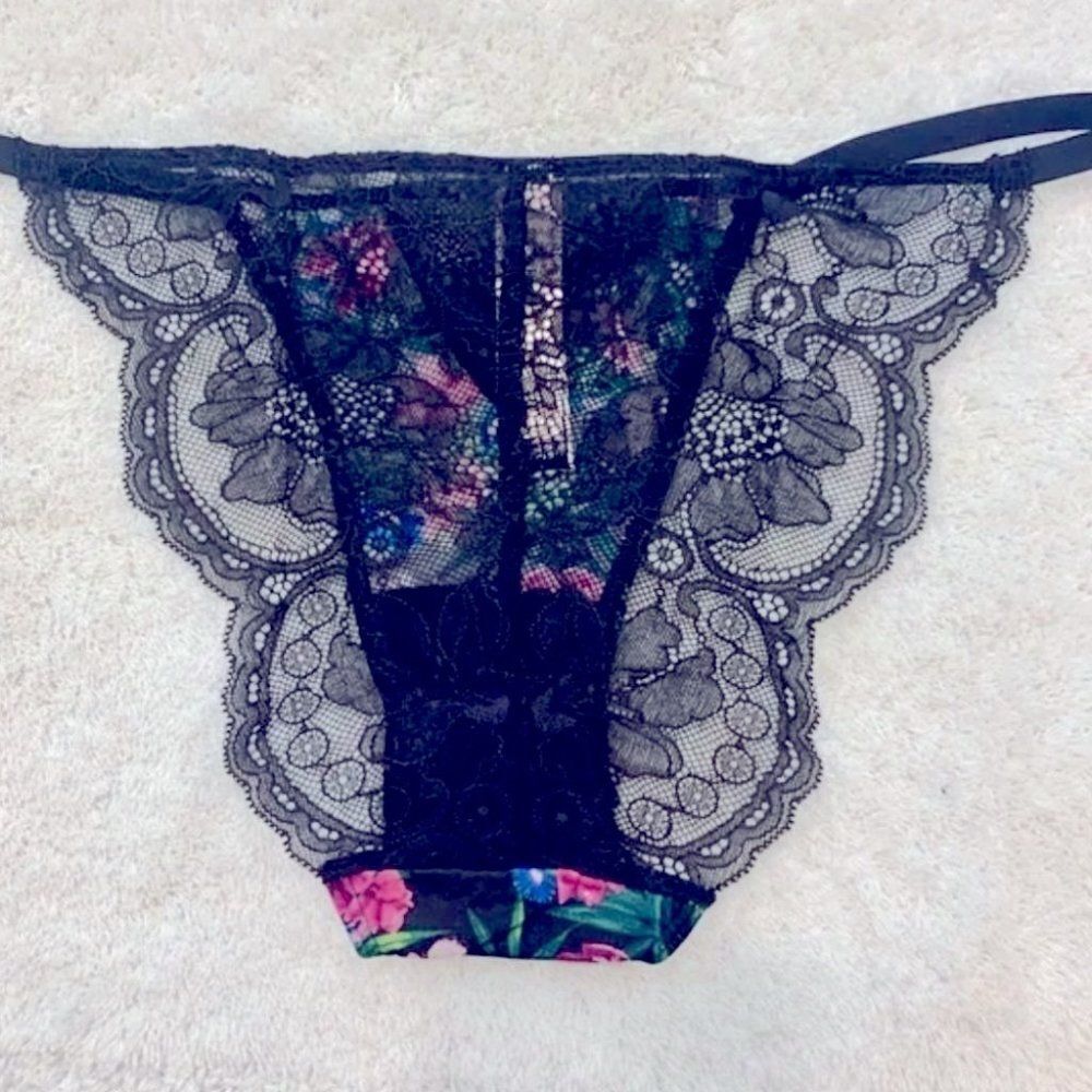 Small Victoria’s Secret Floral Lace String Cheekini Panty - Picture 8 of 11